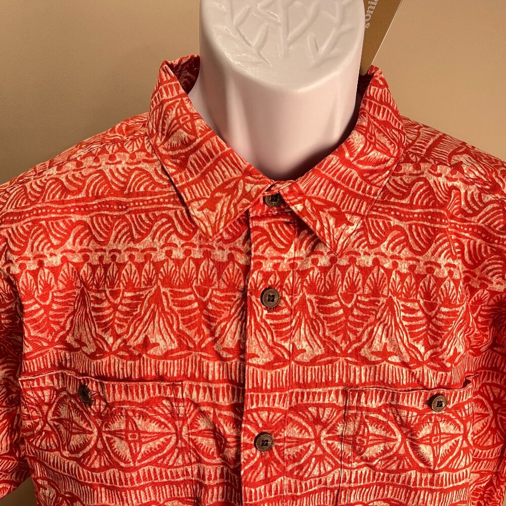 Patagonia Red and White Printed Casual Button-Down Shirt